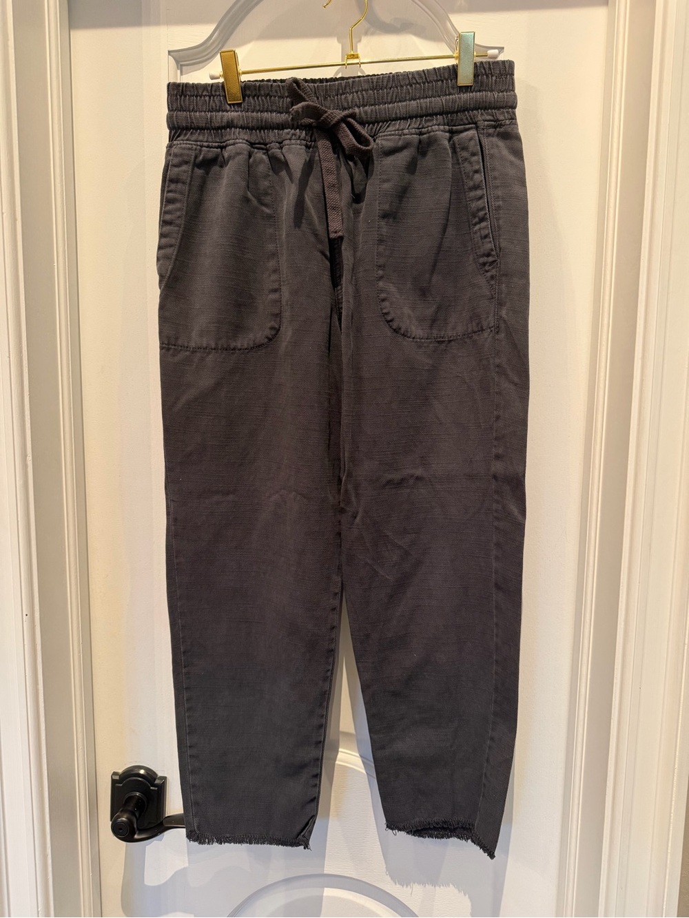 Zara women's Charcoal Drawstring cargo Jogger Pants